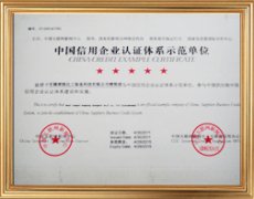 信用企業(yè)認(rèn)證體系示范單位